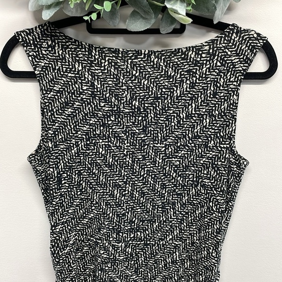 Ann Taylor Sleeveless Drape Neck Belted Knit Sheath Dress Graphic Print SP - Picture 5 of 16